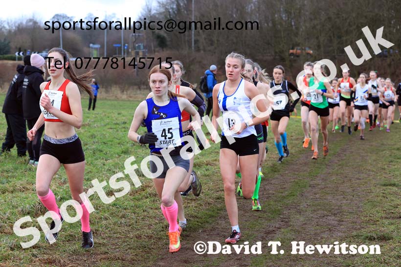 Womens Under-17s 2024 Northern Cross Country Champs., Sedgefield. Photo: David T. Hewitson/Sports for All Pics